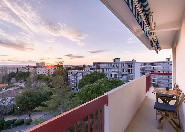 Floor - 2 Chambres, Free Wifi & Parking & Sunset By Immoconciergerie 아파트 몽펠리에